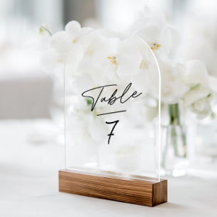 Acrylaat Boog Eenvoudige Minimalistische Tafel Num Acryl Uitnodigingen