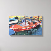 acrylboot op het zee schilderen canvas afdruk (Voorkant)