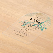 Acrylcaten voor huwelijksreis op het strand met ze acryl uitnodigingen (Laagn)