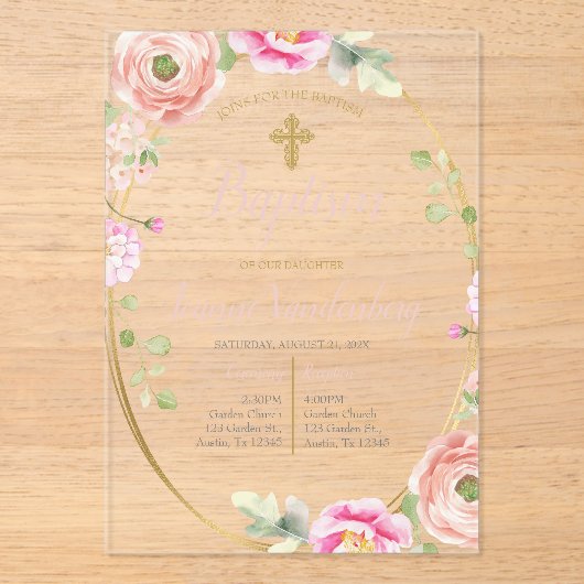 Acryldoop Acryl Uitnodigingen (Voorkant)