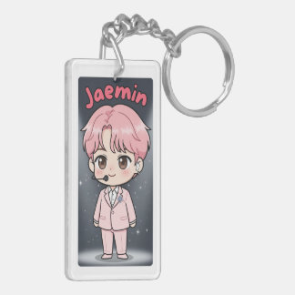 Acrylen sleutelhanger Jaemin Roze Haar Editie