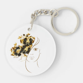 Acrylen sleutelhanger, Rond (dubbelzijdig) Sleutelhanger