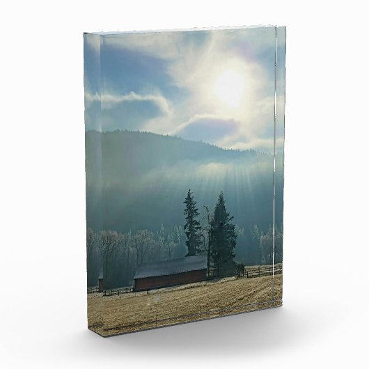 Acrylfotoblok van 5 x 7 inch | Zon en mist Fotoblokken (Links)