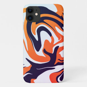 Acrylgeel Oranje vloeibaar Abstract patroon iPhone 11 Hoesje