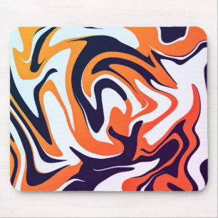 Acrylgeel Oranje vloeibaar Abstract patroon Muismat