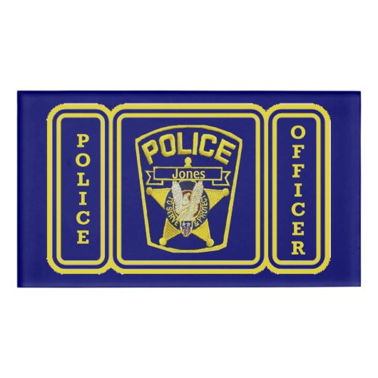 Acrylherbruikbare naam van de politieagent naambadge (Voorkant)