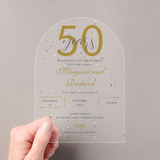 Acrylic 50th anniversary invitation (In situ (ordinateur de poche))