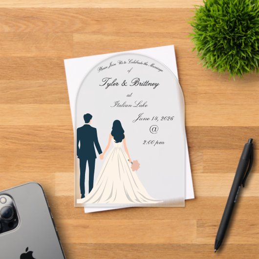 Acrylic Arch Wedding Invitation-"Looking Forward" Acryl Uitnodigingen (Insitu (Uitnodiging))