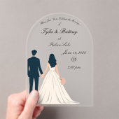 Acrylic Arch Wedding Invitation-"Looking Forward" Acryl Uitnodigingen (Insitu (Draagbaar))