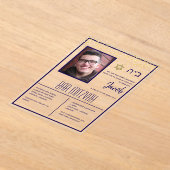 ACRYLIC BAR MITZVAH Foto Marinegoud Modern Elegant Acryl Uitnodigingen (Laagn)