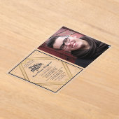 ACRYLIC BAT MITSVA Foto Navy Goud Elegant Acryl Uitnodigingen (Laagn)