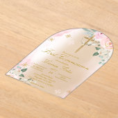 Acrylic Crucifix first communion Invitation (Poser)
