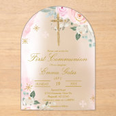 Acrylic Crucifix first communion Invitation (Recto)