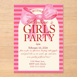 Acrylic Galantines party Invitation Acryl Uitnodigingen