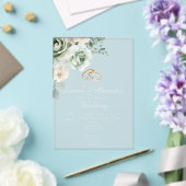 Acrylic Greenery floral Wedding invitation (Insitu (Mariage))