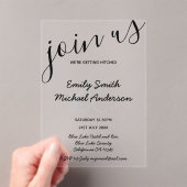 ACRYLIC Huwelijksuitnodigingen ZWARTE TEKST Vette Acryl Uitnodigingen (Insitu (Draagbaar))