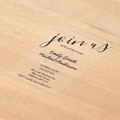 ACRYLIC Huwelijksuitnodigingen ZWARTE TEKST Vette Acryl Uitnodigingen (Laagn)