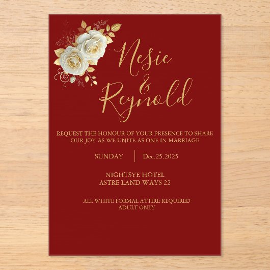 Acrylic Invitation (Recto)