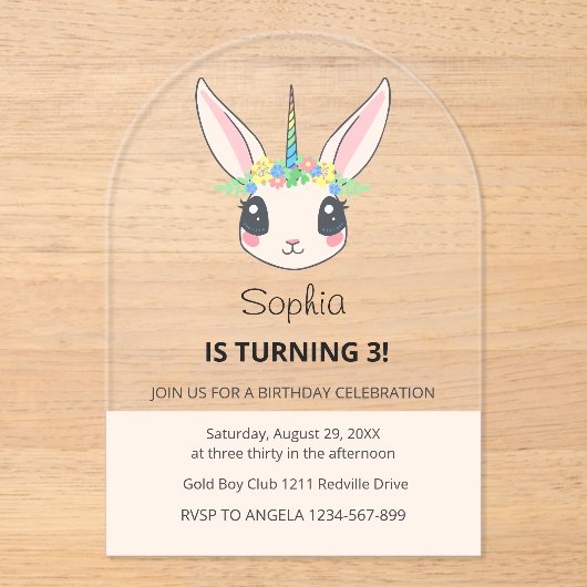 Acrylic Invitation (Recto)