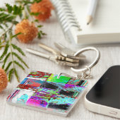 Acrylic Keychain – Abstract Grid (Voorkant Rechts)