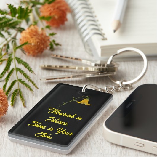Acrylic Keychain Rectangle (One Side) – Flowers (Voorkant Rechts)