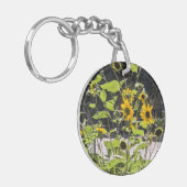 acrylic keychain with sunflower photo (Voorkant Links)