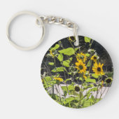 acrylic keychain with sunflower photo (Voorkant)