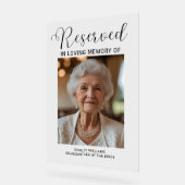 Acrylic Memorial Sign for Wedding Reserved Chair  (Angle)