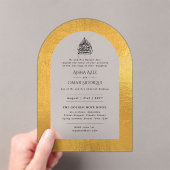 ACRYLIC NIKAH WALIMA Invitation Or Élégant islamiq (In situ (ordinateur de poche))