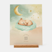Acrylic Nursery Sign | Sleeping Baby Bear on Cloud (Recto)