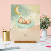Acrylic Nursery Sign | Sleeping Baby Bear on Cloud (Mariage)