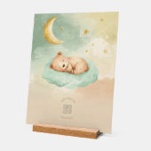 Acrylic Nursery Sign | Sleeping Baby Bear on Cloud (Angle)