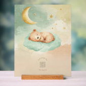 Acrylic Nursery Sign | Sleeping Baby Bear on Cloud (Neutre)
