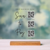 Acrylic Payment Scan QR Sign Business Checkout (Neutre)
