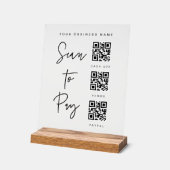 Acrylic Payment Scan QR Sign Business Checkout (Angle)