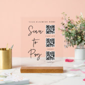 Acrylic Payment Scan QR Sign Business Checkout (Mariage)