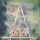  Acrylic Poppy & Lavender Bridal Shower Welcome  (Neutre)