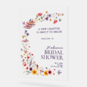  Acrylic Poppy & Lavender Bridal Shower Welcome  (Angle)