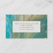 Acrylic pour abstracte Emerald kustlijn Visitekaartje (Achterkant)