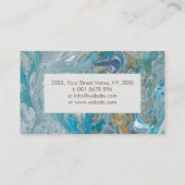Acrylic pour abstracte marinekust C Visitekaartje (Achterkant)
