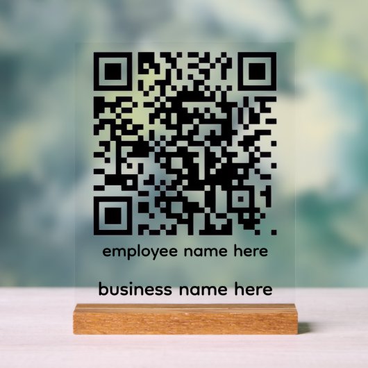 Acrylic QR Code Sign (Neutre)