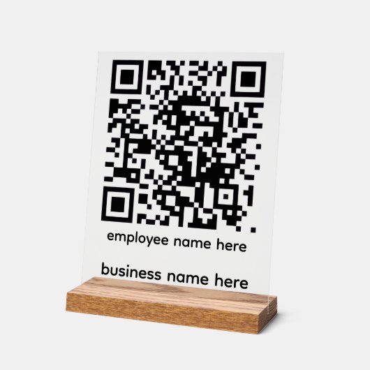 Acrylic QR Code Sign (Angle)