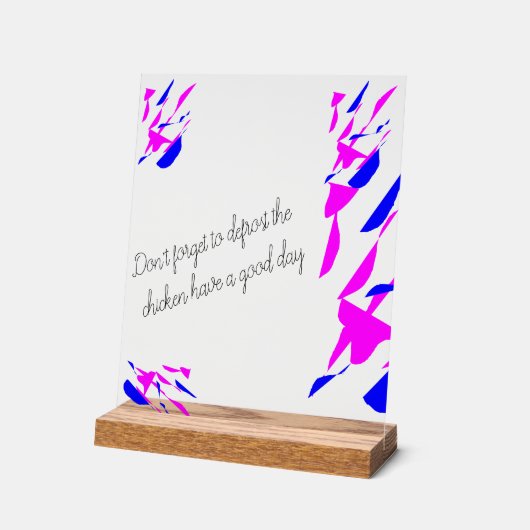 Acrylic sign with stand (Angle)