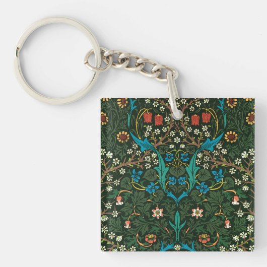 ACRYLIC-SLEUTELHANGER: WILLIAM MORRIS "TULIPS"-ONT SLEUTELHANGER (voorkant)