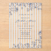 Acrylic Something Blue Bridal Shower Invitation (Recto)