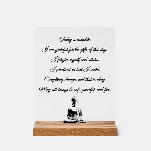 Acrylic tabletop inspirational prayer sign (Recto)