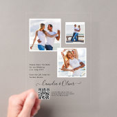 ACRYLIC TROUWKAARTEN FOTO QR CODE RSVP ACRYL UITNODIGINGEN (Insitu (Draagbaar))