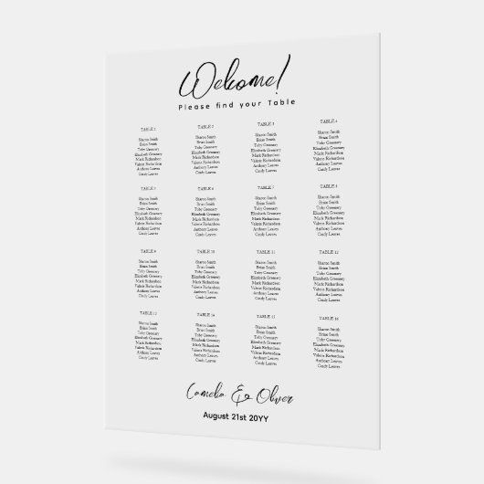 ACRYLIC TROUWZAAL STOELEN TAFEL KAART 16 Tafel Acryl Bord (Hoek)