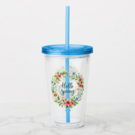 Acrylic Tumbler-Spring Floral Drinkware Acryl Drinkbeker
