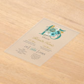 Acrylic Turqouise floral quinceañera invitation (Poser)